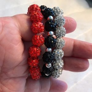 3 "Rustic Cuff" style glittery bracelets